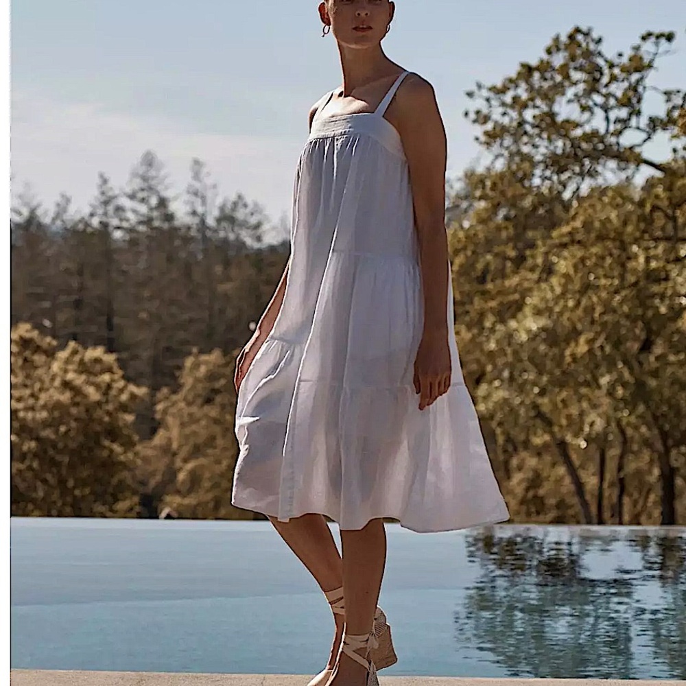 NWT QUINCE 100% European Linen Trapeze Midi
Dress. White. Size Small. - Picture 2 of 9